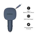 Momax 1-Move⁺ 2-Port 60W Car Charger With Built-In Type C Cable